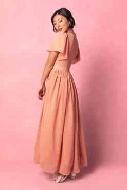 Abbie Dress In Apricot Crush -Ivy City Co Dress AbbieApricot2 536995