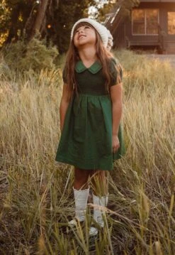 Mini Addie Dress In Green - FINAL SALE -Ivy City Co Dress Addie Green 4 740903