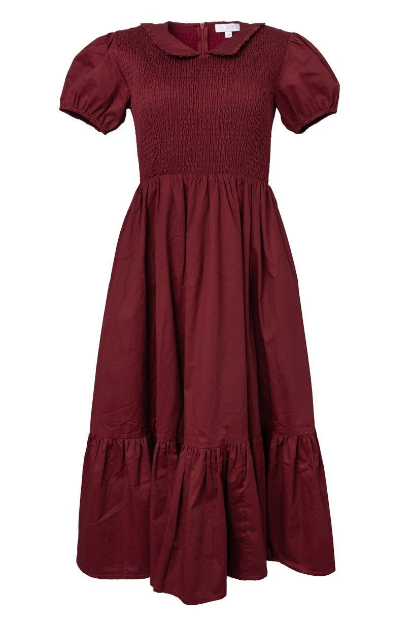 Addie Dress In Wine - FINAL SALE 2 Addie Dress In Wine - FINAL SALE - Image 2