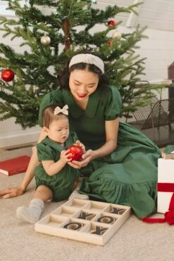 Baby Addie Romper In Green - FINAL SALE -Ivy City Co Dress AddieGreen Baby 04 283514