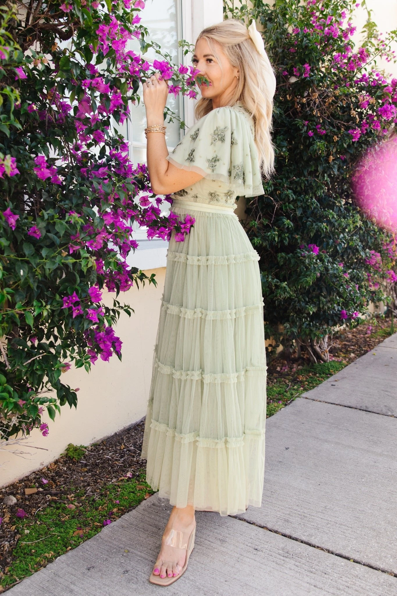 Anastasia Dress In Sage 4 Anastasia Dress In Sage - Image 4