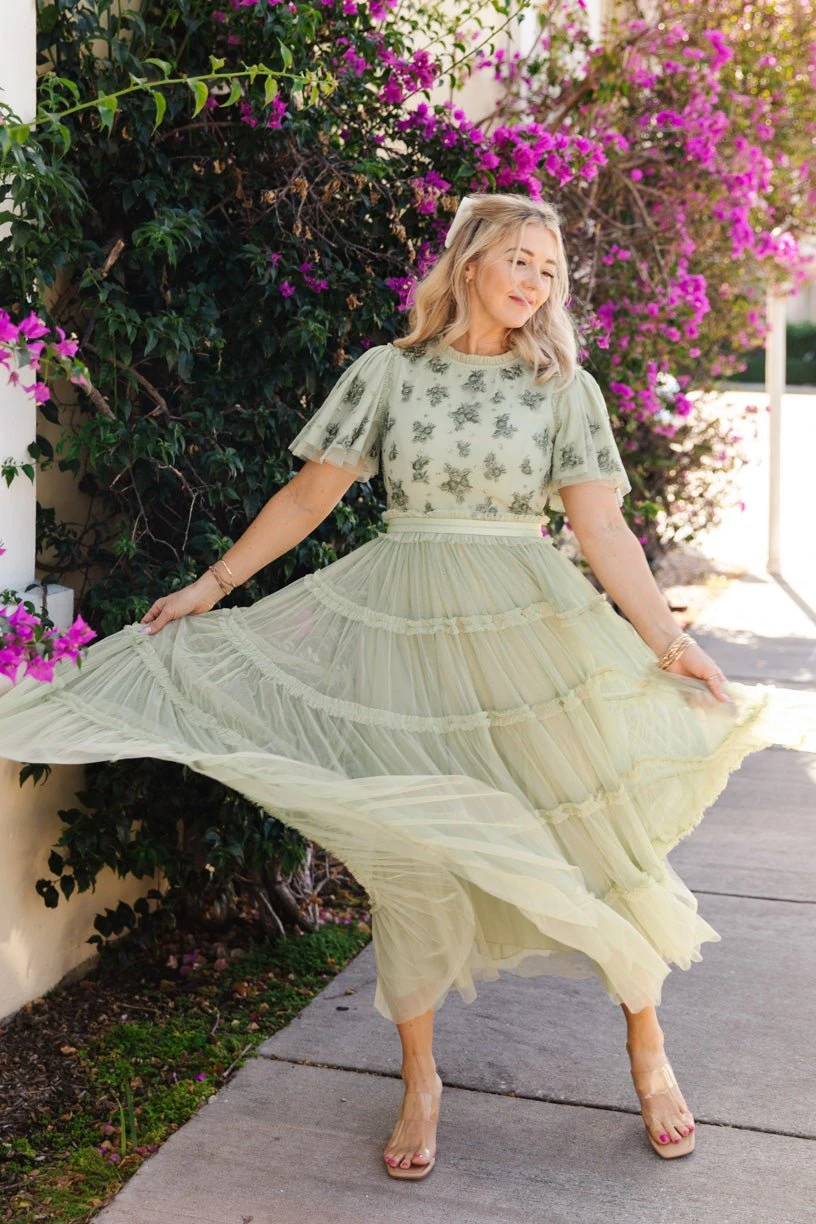 Anastasia Dress In Sage 15 Anastasia Dress In Sage - Image 15