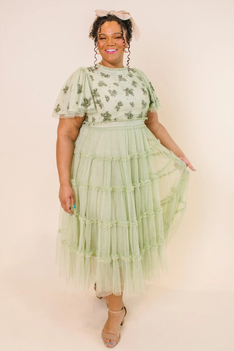 Anastasia Dress In Sage 3 Anastasia Dress In Sage - Image 3