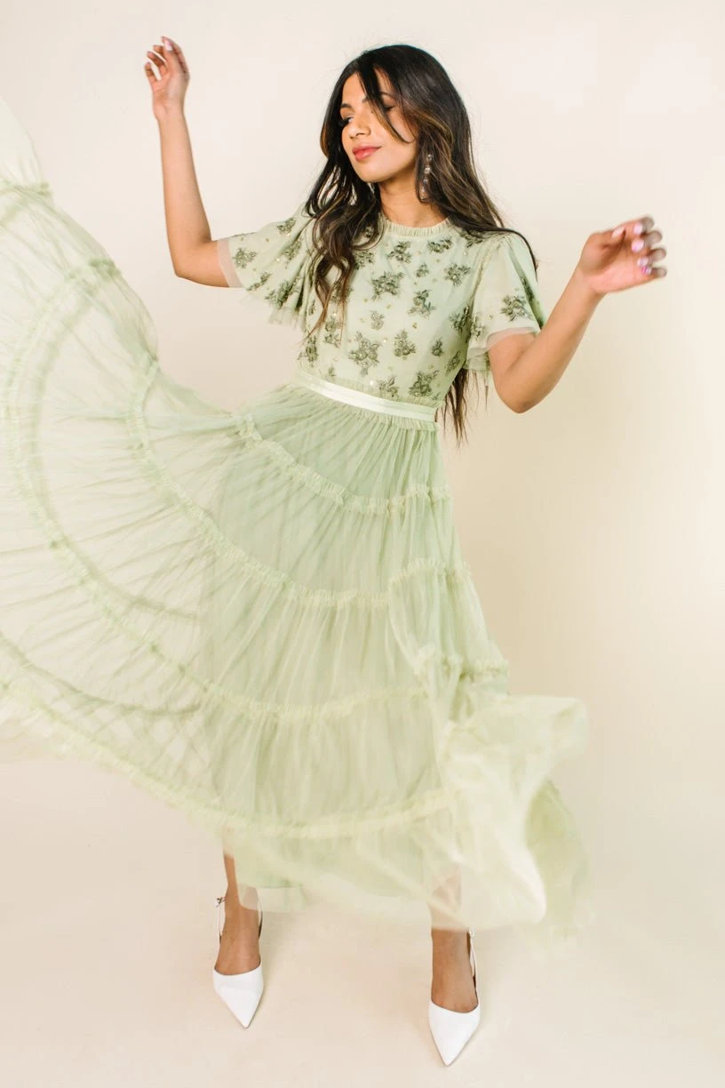 Anastasia Dress In Sage 9 Anastasia Dress In Sage - Image 9