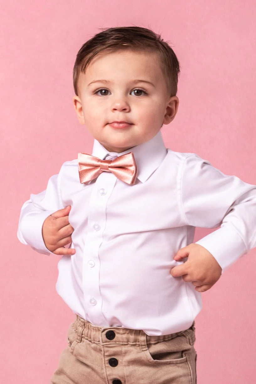 Baby Boys Henry Bow Tie In Apricot Crush 4 Baby Boys Henry Bow Tie In Apricot Crush - Image 4