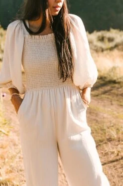 Arianna Jumpsuit In Cream -Ivy City Co Dress Arianna Jumpsuit Cream 38 140758