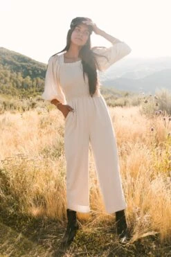Arianna Jumpsuit In Cream -Ivy City Co Dress Arianna Jumpsuit Cream 45 332112