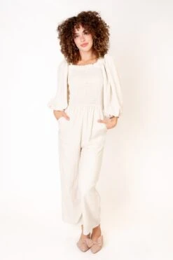 Arianna Jumpsuit In Cream -Ivy City Co Dress AriannaJumpsuitCream studio f23 1 567663