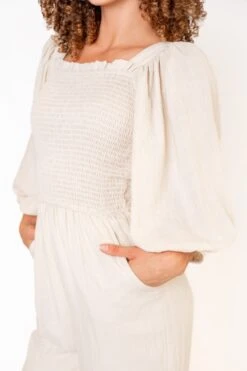 Arianna Jumpsuit In Cream -Ivy City Co Dress AriannaJumpsuitCream studio f23 4 107033