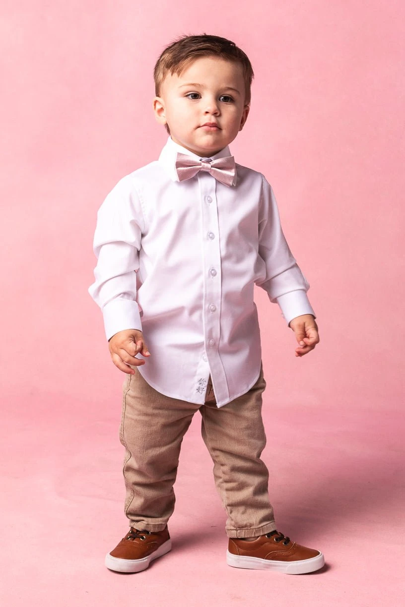 Baby Boys Henry Bow Tie In Blush 2 Baby Boys Henry Bow Tie In Blush - Image 2