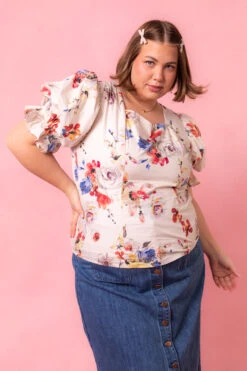 Coco Top In Cream Floral -Ivy City Co Dress BallerinaCocoTop Studio Spring3 9