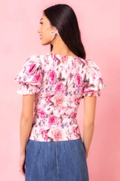 Ballerina Top In Pink Floral -Ivy City Co Dress BallerinaPinkTop Studio Spring3 3
