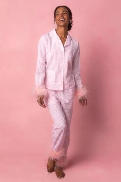 Camille Night Set With Feathers -Ivy City Co Dress CamilleFeathers Studio Easter24 43 338872