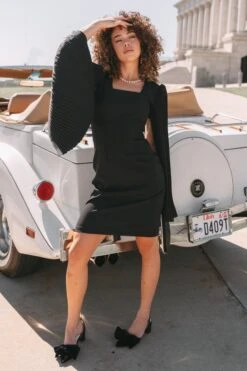 Cape Dress - FINAL SALE -Ivy City Co Dress CapeDressBlack Capitol N23 04 111530