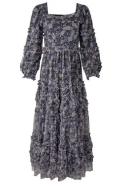 Catherine Dress In Dark Floral - FINAL SALE -Ivy City Co Dress CatherineDressDarkFloral front 296182