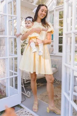 Baby Celine Dress Set In Yellow -Ivy City Co Dress Celine CAgradens Easter24 1