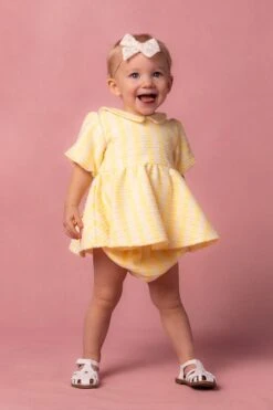 Baby Celine Dress Set In Yellow