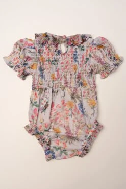 Baby Cordelia Floral Romper 8 Baby Cordelia Floral Romper -Ivy City Co Dress Cordelia back Studio Spring24 2