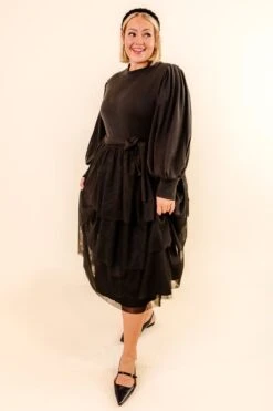 Cosette Midi Dress In Black - FINAL SALE -Ivy City Co Dress CosetteBlack Studio F23 11 645868