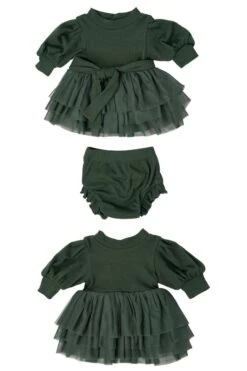 Baby Cosette Dress Set In Green - FINAL SALE -Ivy City Co Dress CosetteGreenBaby 502209