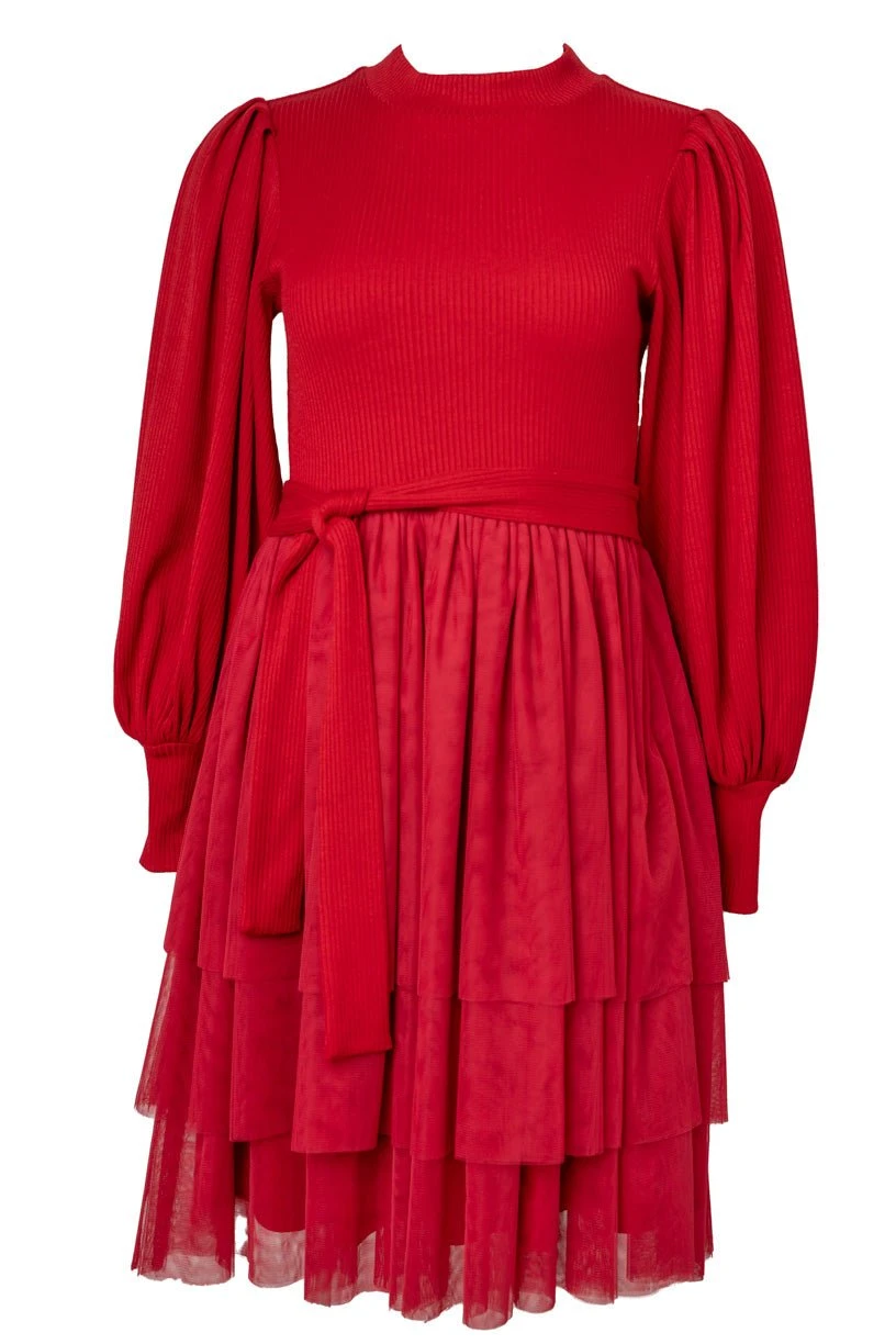 Short Cosette Dress In Red - FINAL SALE 2 Short Cosette Dress In Red - FINAL SALE - Image 2