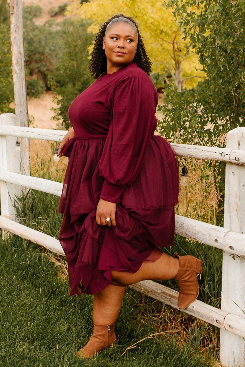 Cosette Midi Dress In Wine - FINAL SALE 8 Cosette Midi Dress In Wine - FINAL SALE - Image 8