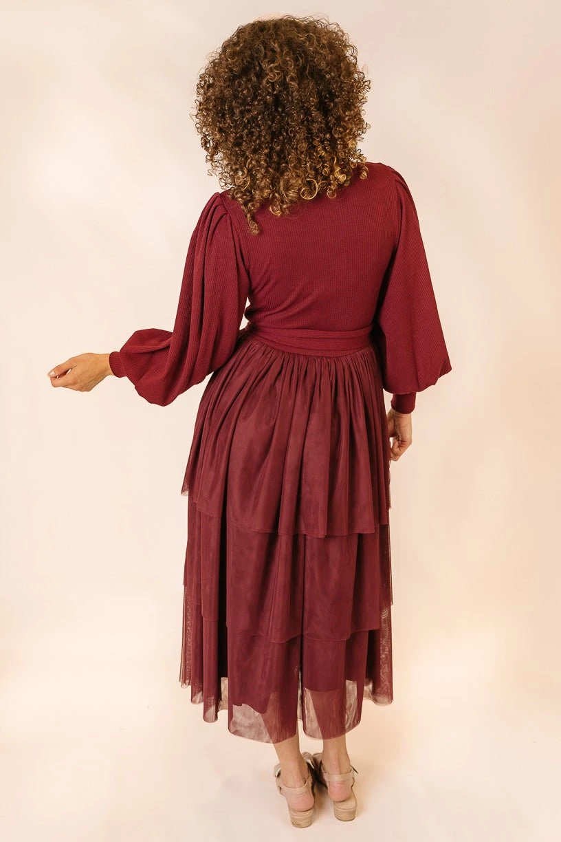 Cosette Midi Dress In Wine - FINAL SALE 10 Cosette Midi Dress In Wine - FINAL SALE - Image 10