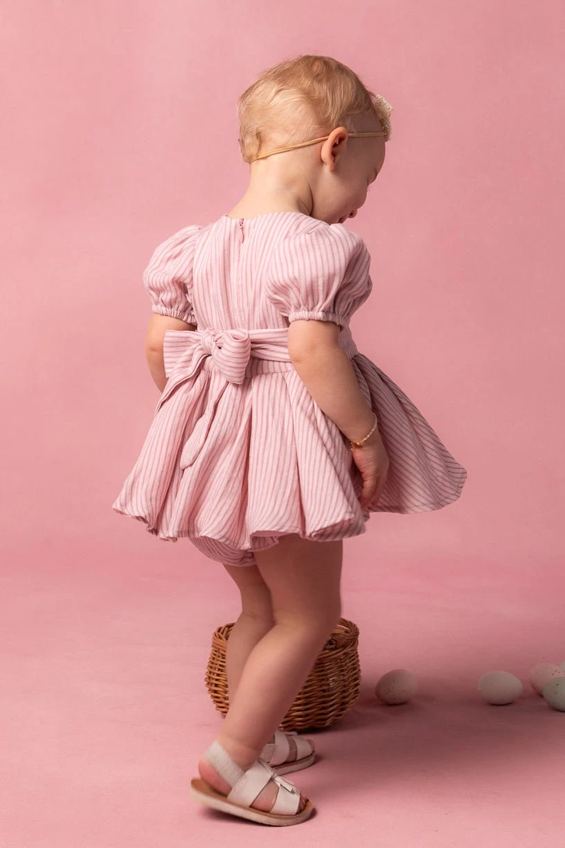 Baby Cupcake Dress Set In Pink Stripe 3 Baby Cupcake Dress Set In Pink Stripe - Image 3
