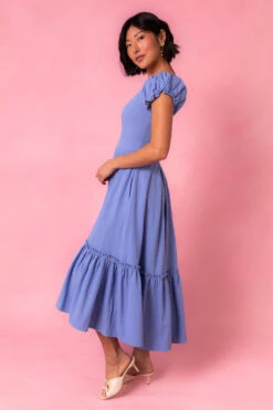 Dahlia Dress In Blue -Ivy City Co Dress DahliaBlue Studio Spring2 3