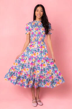 Delia Dress In Blue -Ivy City Co Dress DeliaBlue Studio Spring3 1