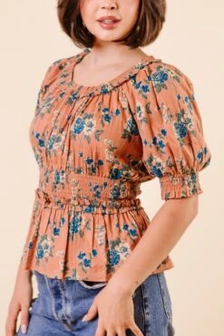 Elena Top In Brown Floral - FINAL SALE 16 Elena Top In Brown Floral - FINAL SALE -Ivy City Co Dress ElenaTop Studio F23 1 371543
