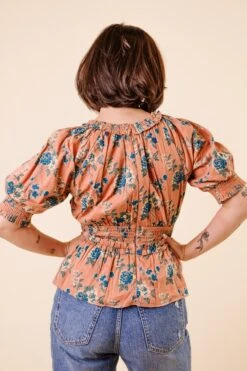 Elena Top In Brown Floral - FINAL SALE 22 Elena Top In Brown Floral - FINAL SALE -Ivy City Co Dress ElenaTop Studio F23 2 809268