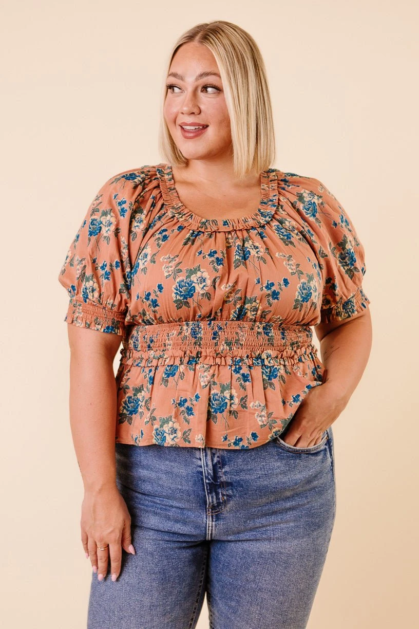 Elena Top In Brown Floral - FINAL SALE 6 Elena Top In Brown Floral - FINAL SALE - Image 6