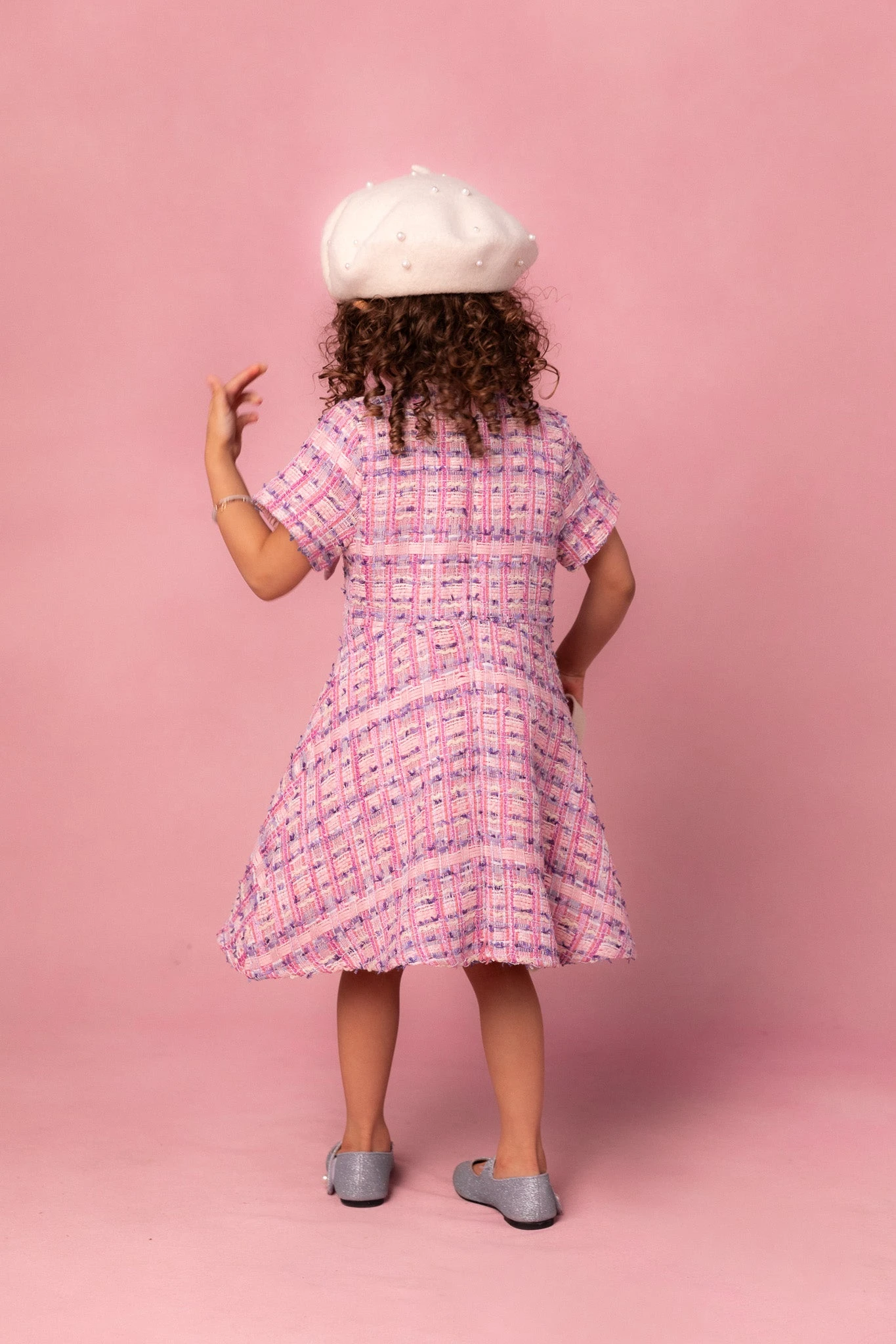 Mini Eloise Dress In Pink Tweed 2 Mini Eloise Dress In Pink Tweed - Image 2
