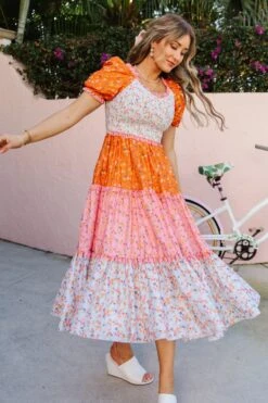 Emily Dress In Sorbet -Ivy City Co Dress EmilySorbet Florida SS23 22 465952