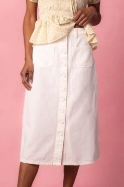 Emma Denim Skirt In White -Ivy City Co Dress EmmaWhite Studio Spring1 3 815689