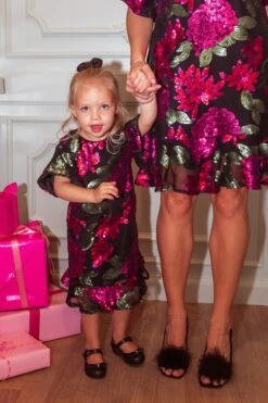 Evelyn Dress In Floral Sequin - FINAL SALE -Ivy City Co Dress Evelyn TashHome H23 46 639500