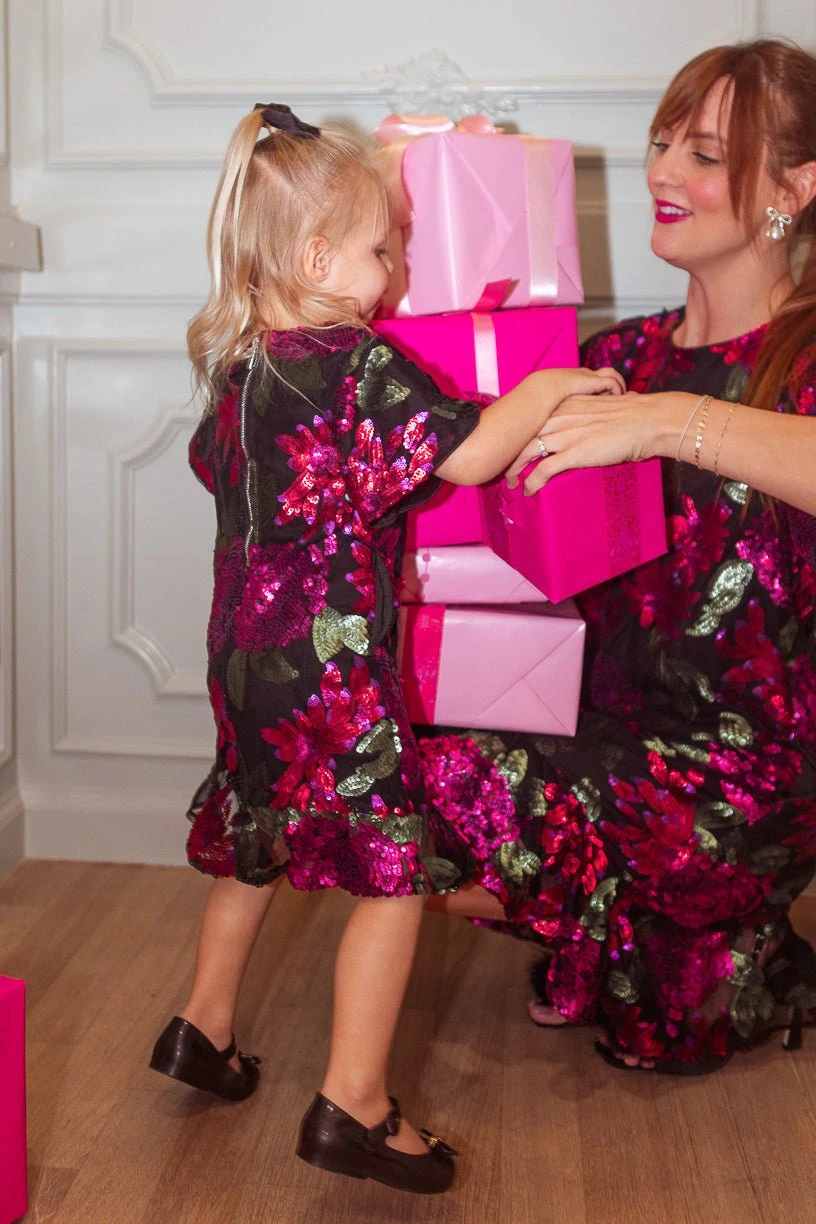 Mini Evelyn Dress In Floral Sequin - FINAL SALE 5 Mini Evelyn Dress In Floral Sequin - FINAL SALE - Image 5