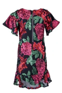 Mini Evelyn Dress In Floral Sequin - FINAL SALE 10 Mini Evelyn Dress In Floral Sequin - FINAL SALE -Ivy City Co Dress Evelyn mini back 909830