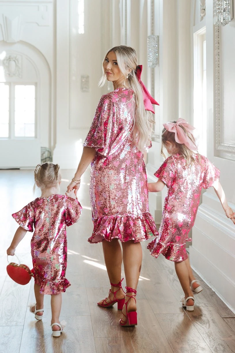 Evelyn Dress In Sequin Hearts 3 Evelyn Dress In Sequin Hearts - Image 3