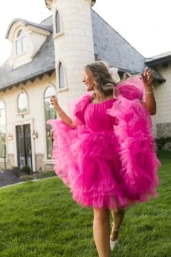 Pixie Dress In Hot Pink - FINAL SALE -Ivy City Co Dress FAIRYTALE PIXIE PINK 8163 788980
