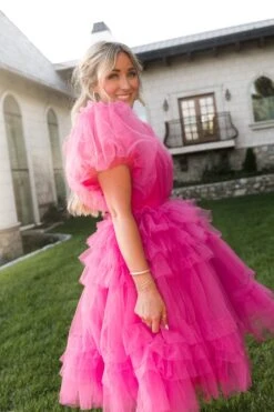Pixie Dress In Hot Pink - FINAL SALE -Ivy City Co Dress FAIRYTALE PIXIE PINK 8183 838991