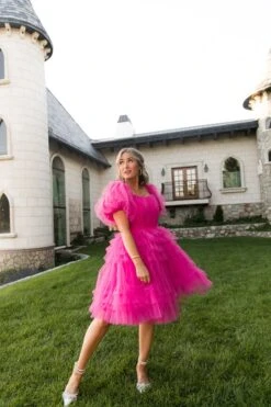 Pixie Dress In Hot Pink - FINAL SALE -Ivy City Co Dress FAIRYTALE PIXIE PINK 8189 979930