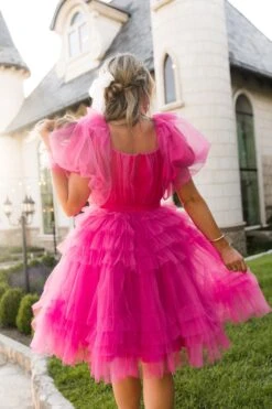 Pixie Dress In Hot Pink - FINAL SALE -Ivy City Co Dress FAIRYTALE PIXIE PINK 8202 717973