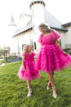 Pixie Dress In Hot Pink - FINAL SALE -Ivy City Co Dress FAIRYTALE PIXIE PINK 8248 552892