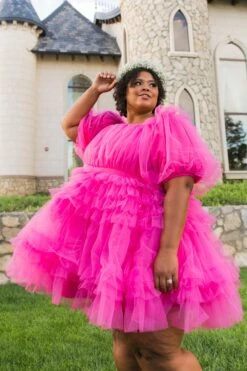 Pixie Dress In Hot Pink - FINAL SALE -Ivy City Co Dress FAIRYTALE pixie pink plus 7621 242177