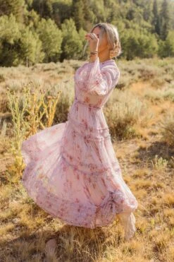 Geneva Dress In Mauve Floral -Ivy City Co Dress Geneva Mauve 33 855234