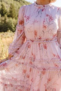 Geneva Dress In Mauve Floral -Ivy City Co Dress Geneva Mauve 36 967934