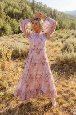 Geneva Dress In Mauve Floral -Ivy City Co Dress Geneva Mauve 44 919632