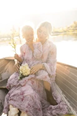 Geneva Dress In Mauve Floral -Ivy City Co Dress Geneva Mauve 46 632792